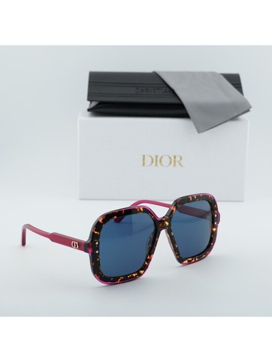 Dior DIORHIGHLIGHT S1I 24B0 Sunglasses Havana Square Frame, Blue Lenses main image 10